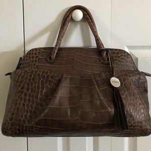 SALE!!! FURLA croc embossed hand bag